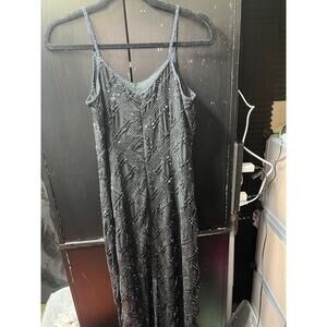 Apart Impressions Black Beaded Sequin Maxi Gown